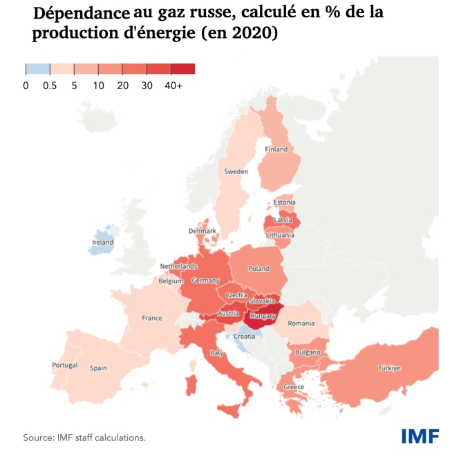DEPENDENCIA DEL GAS RUSO CALCULADA EN %.